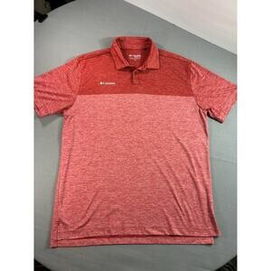 Columbia Golf Mens Polo Shirt Large Red Performance Athletic